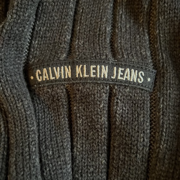 EUC Calvin Klein Jeans Size Large Zip Cardigan Sweater - Picture 7 of 8